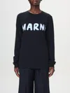 Marni Crew Neck Long Sleeves T-shirt In Black