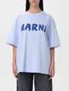 Marni T-shirt Aus Baumwoll-jersey Mit Print In Blue