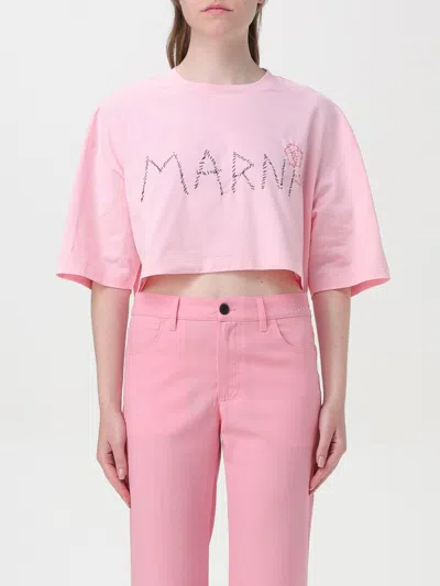 Marni Pink Cotton Cropped Shirt In Red