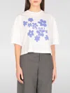 Marni Crew Neck Cropped Graphic Print T-shirt In White