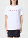 Marni White Jersey T-shirt With Scribbled Logo In White