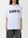 Marni Women Logo Short-sleeved Cotton T-shirt In White 2