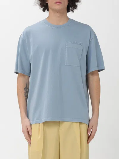 Marni Cotton Jersey T-shirt With Chest Pocket In Blue
