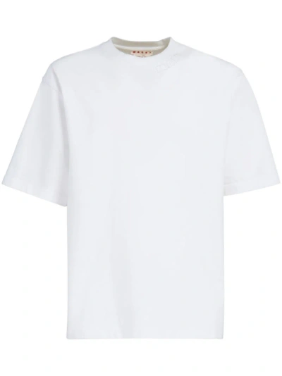 Marni T-shirt Mit Logo-patch In White
