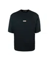 Marni Contemporary Black Cotton T-shirt With High Neckline In Black