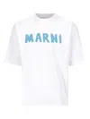 Marni Logo Printed Crewneck T-shirt In White
