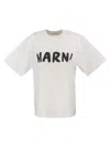 Marni Women Logo Short-sleeved Cotton T-shirt In White