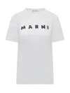 Marni Classic Short-sleeve T-shirt With Scribbled Logo In White