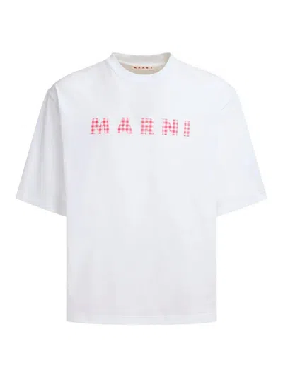 Marni White Cotton T-shirt In Lily White