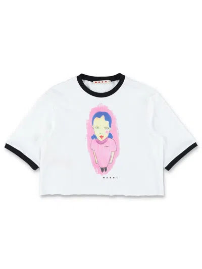 Marni Mini Cotton Sweater For Girls In White