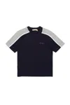 Marni T-shirt With Colorblock Details In Blue