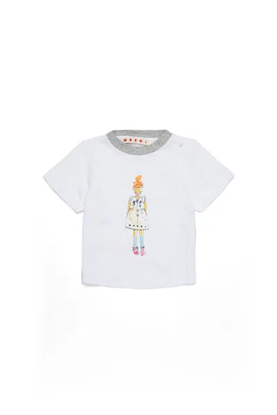 Marni T-shirt Con Stampa Bambolina In White