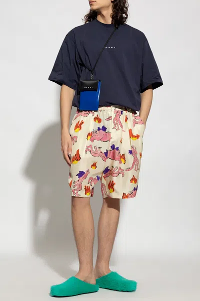 Marni Dark Blue Organic Cotton T-shirt In Lob99