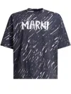 Marni Men's Logo Print T-shirt In Blue