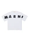 Marni Kids Logo Embroidered Crewneck T-shirt In White