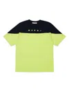 Marni Logo-print Two-tone T-shirt In Yellow