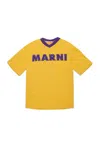 Marni Logo-appliqué T-shirt In Yellow