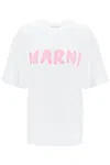 Marni T-shirt Mit Logo-print In White