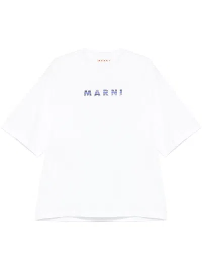 Marni T-shirt With Printed Logo In White