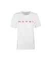 Marni White Jersey T-shirt With Scribbled Logo In White