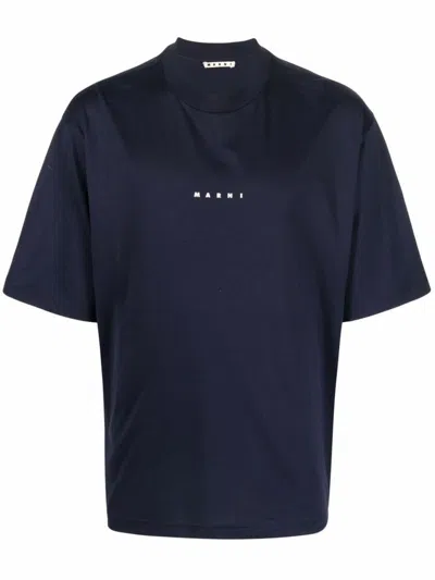 Marni T-shirt Mit Logo-print In Black