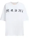 Marni Crew Neck Graphic Print Short Sleeves T-shirt In White