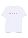 Marni White Jersey T-shirt With Scribbled Logo In White