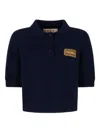 Marni Mending Logo Cashmere Sweater In Blue