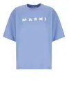 Marni Crew Neck Cotton T-shirt In Blue