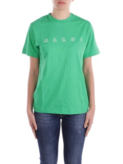 Marni T-shirts And Polos Green In Verde Blu E Verdi