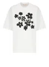 Marni White Cotton T-shirt With Daisy Garden Print In White