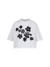 Marni White Cotton T-shirt With Daisy Garden Print In White