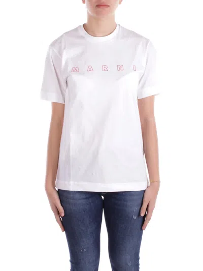 Marni T-shirts And Polos White In Bianco Chiari E Naturali