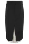 Marni Wool Midi Skirt Exposed Lining In Black