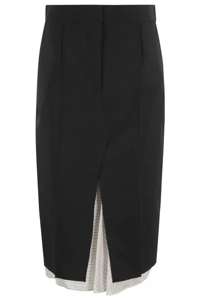 MARNI TAILORED BLACK MIDI SKIRT