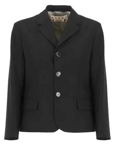 Marni Tailored Black Virgin Wool Blend  Blazer