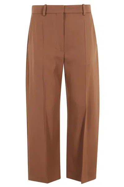 MARNI TAILORED BROWN PANTS WITH FRONT PLEATS