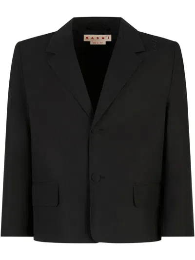 Marni Tailored Cropped Blazer In Black