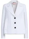 Marni Tailored Cropped Jacket With Classic Lapel In White