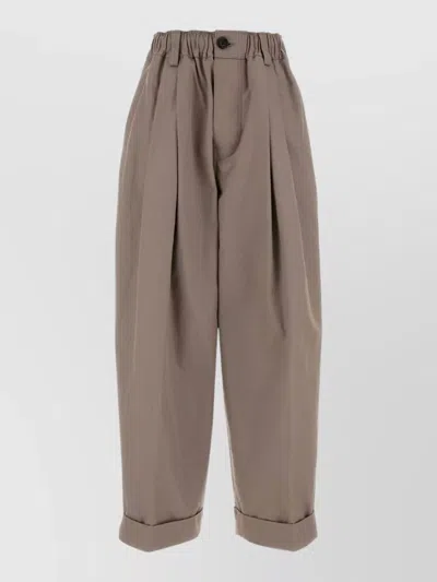 Marni Relaxed-fit Cotton Trousers In Purple