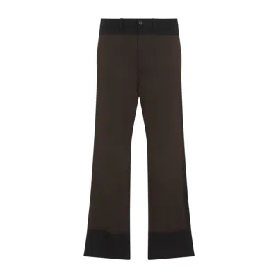 Marni Tailored Virgin Wool Trousers With Contrast Detailing In Brown