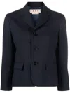 Marni Tailored Wool Jacket With Classic Button Closure And Pockets In Black