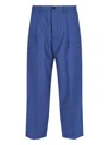 Marni Straight Trousers With Back Pocket And Belt Loops In Blue