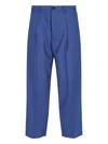 Marni Straight Trousers With Back Pocket And Belt Loops In Blue