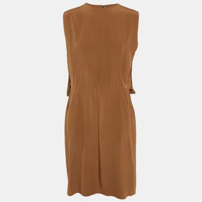 Marni Tan Crepe Short Dress In Brown