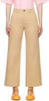 Marni Tan Four-pocket Trousers In 00w29 Buttercream