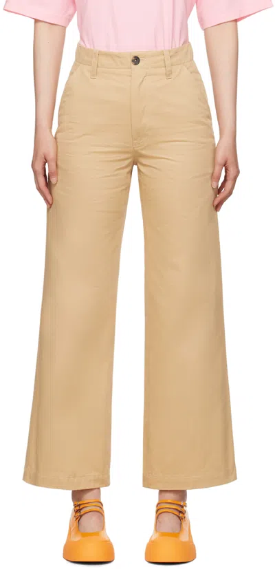 Marni Tan Four-pocket Trousers In 00w29 Buttercream