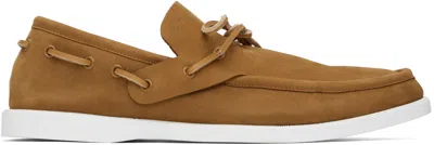 Marni Tan Nubuck Boat Shoes In 00m37 Tobacco