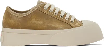 Marni Tan Pablo Low-top Lace-up Sneakers In 00v47 Dijon