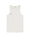 Marni White Fitted Tank Top In Lily White